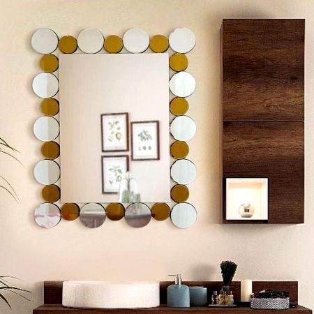 Dual Tone Circular Frame Mirror